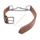 Adjustable PADDED Half check Leather Dog Collar small width 1"(2.5cm)